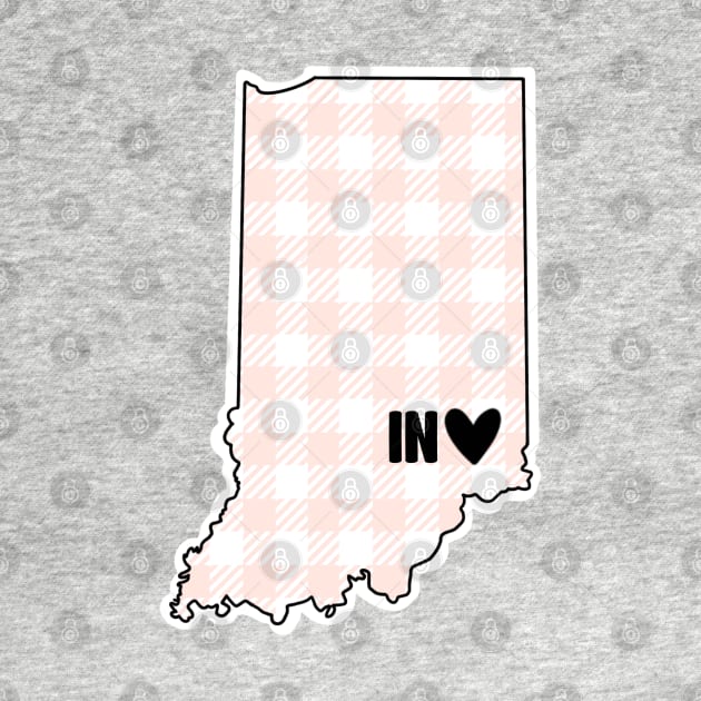USA States: Indiana (pink plaid) by LetsOverThinkIt